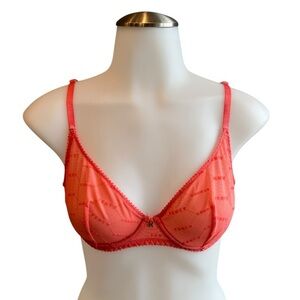 32C Savage Fenty Flocked Logo Bra coral